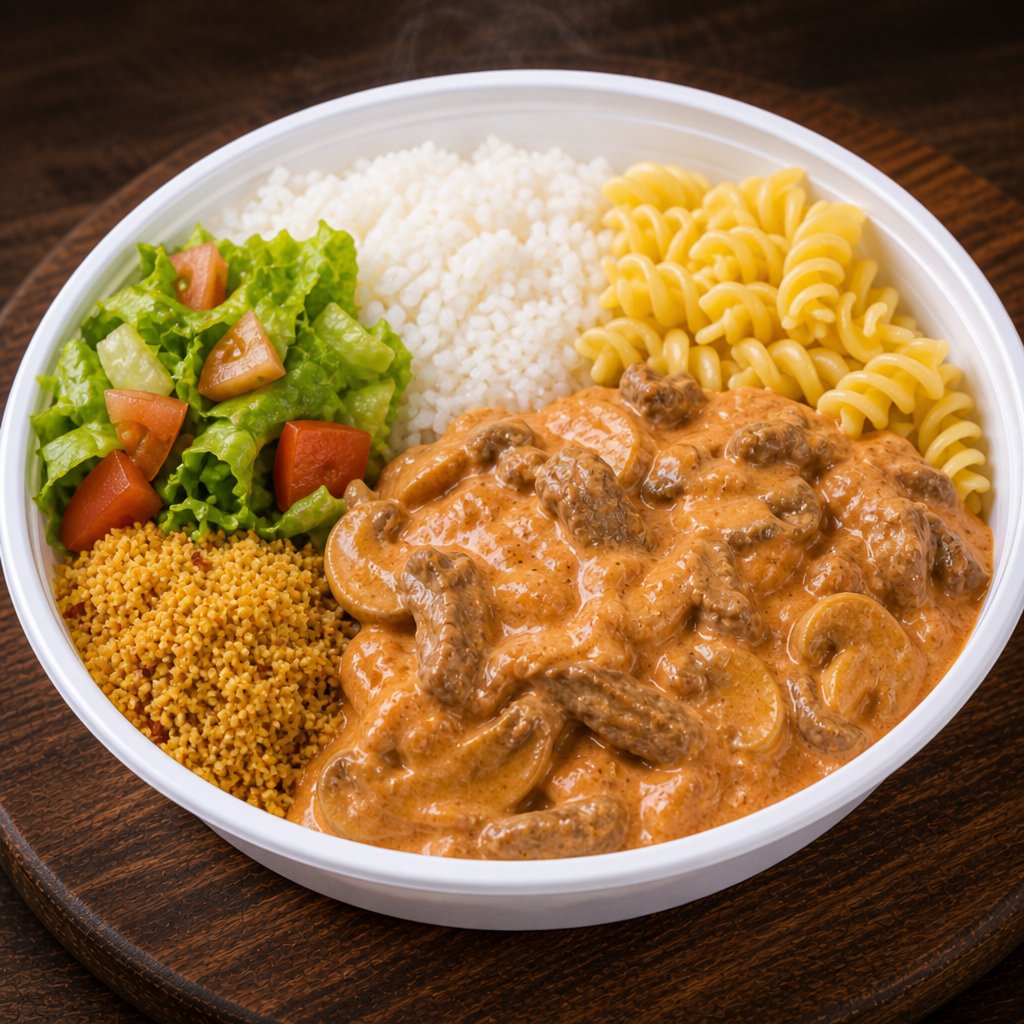 Marmitex Grande Com Strogonoff
